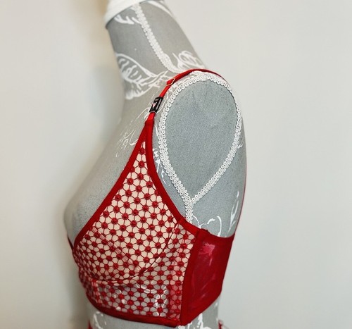 Victorias Secret Luxe Starburst Lined Quarter Cup Underwire Bra Red - Picture 5 of 7