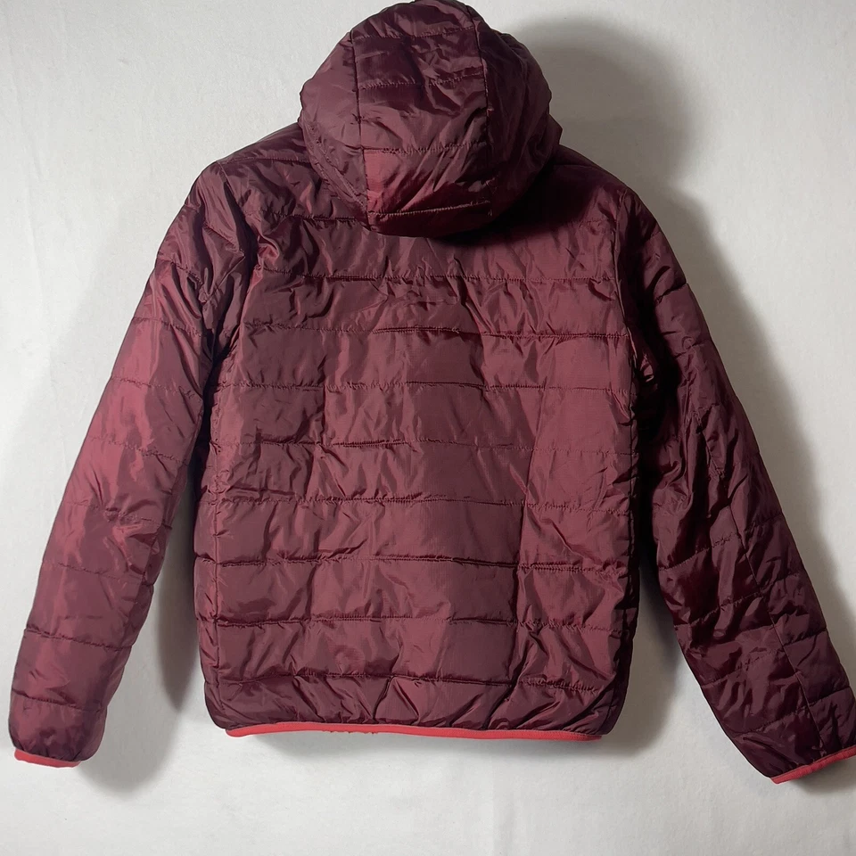 Chaqueta acolchada reversible J Crewcuts capucha borgoña adolescentes talla XL. Foto 2 de 4