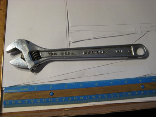 Chiave regolabile vintage Crestoloy 10 in 250 mm Crescent Tool Co Jamestown USA - Foto 1 di 8