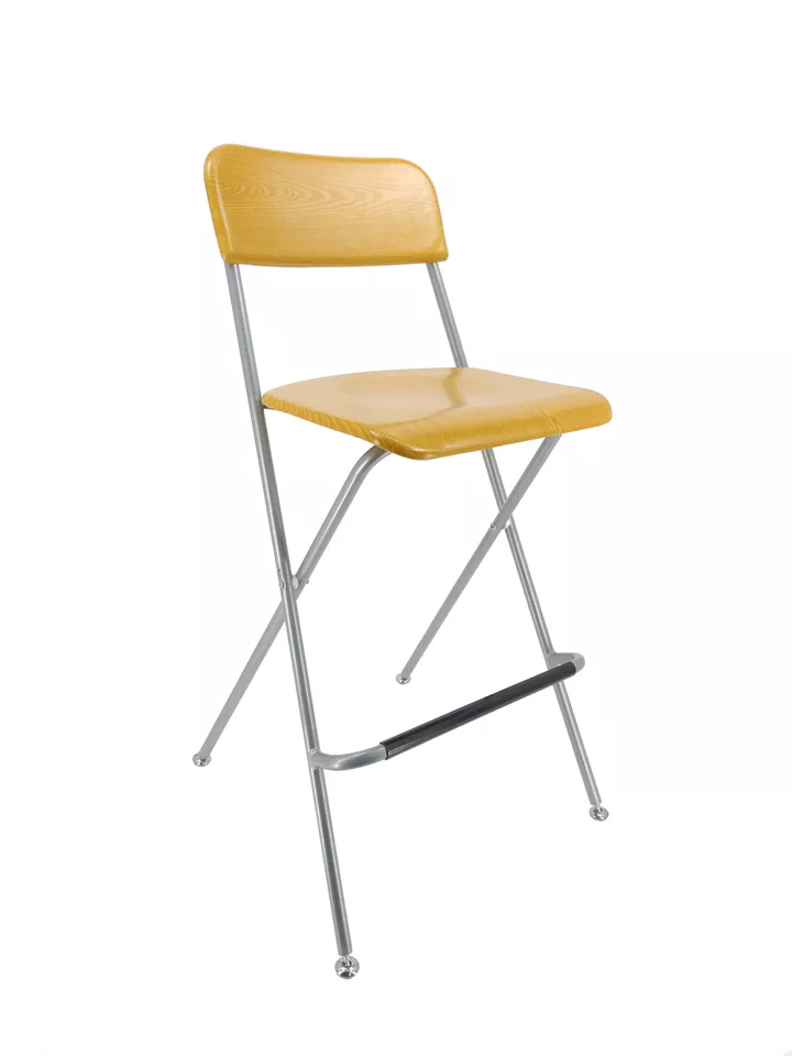 Silla de Bar Bistro Silla Alta Silla Alta Madera Metal Silla Alta Plegable Foto 2 de 4