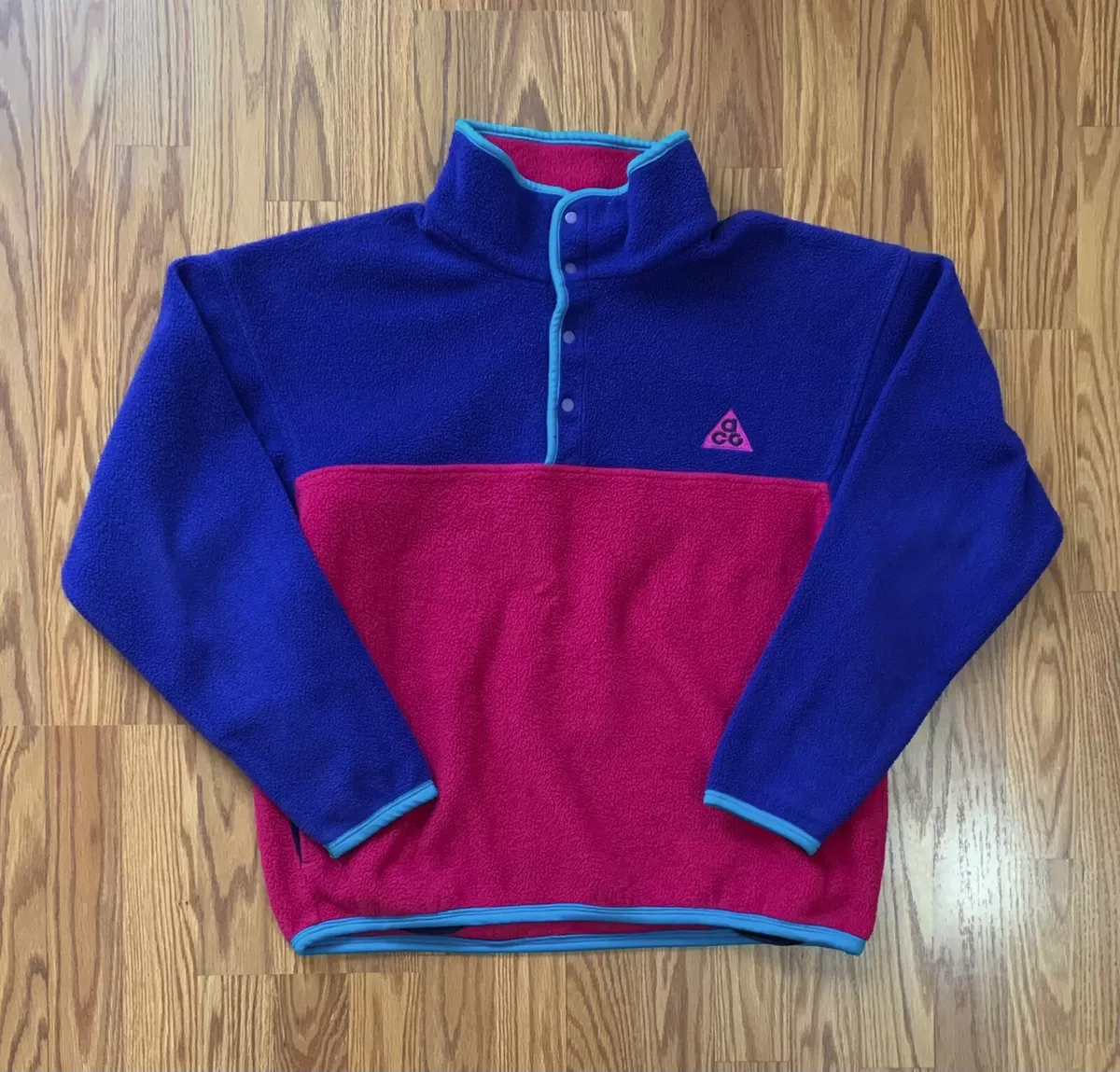 Vintage 90s Nike ACG Trango Tower Snap T Fleece Pullover Sweatshirt Size Small