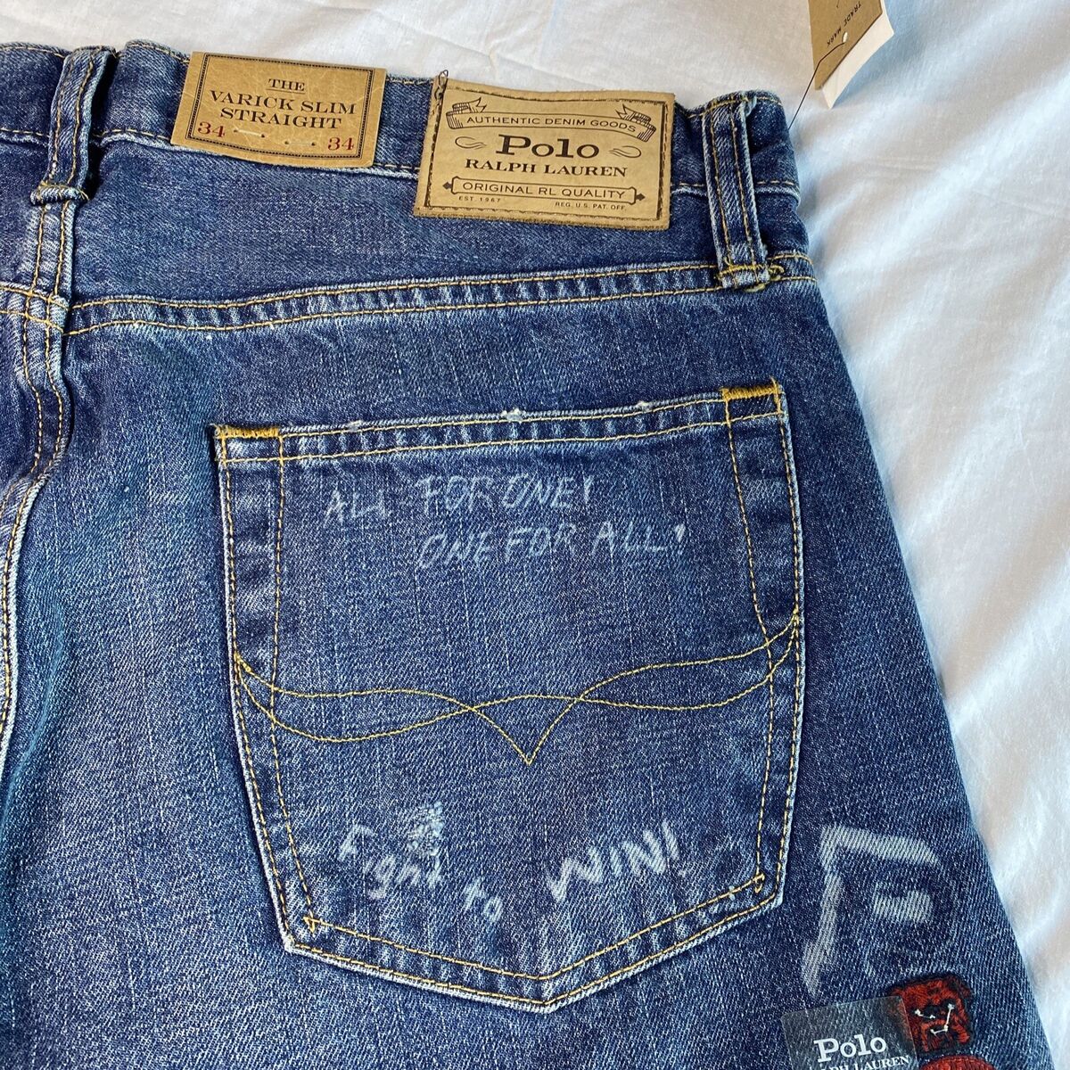 Polo Ralph Lauren RL Varsity Graffiti Varick Slim Straight Polo Ralph Lauren RL Varsity Graffiti Varick Slim Straight
