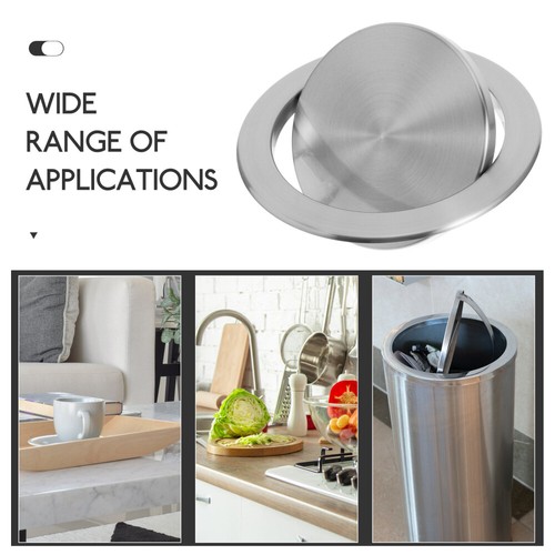 Stainless Steel Trash Can Lid Kitchen Accessory Countertop Cover - Picture 6 of 12