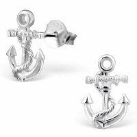 Anker Ohrringe 925 Silber - Kinder Damen Deko Ohrstecker Schmuck