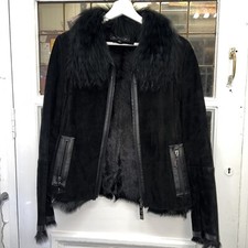 K-yen Black Raccoon And Goat Skin Jacket M