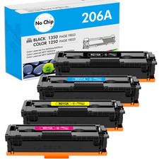 4PK 206A W2110A Toner Cartridge For HP LaserJet MFP M282 M283fdw M283cdw No Chip