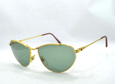 Porta Romana Gold Frame Sunglasses WITH GREEN LENSES Porta Romana Vintage Italian Sunglasses Model 1250 (gold  main image 3
