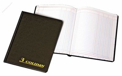 7 x 9.25 inches Black 80 Pages 3-Columns Adams Account Book ARB8003M 3 Books