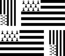 4 x Autocollant sticker voiture moto valise  drapeau bretagne breton