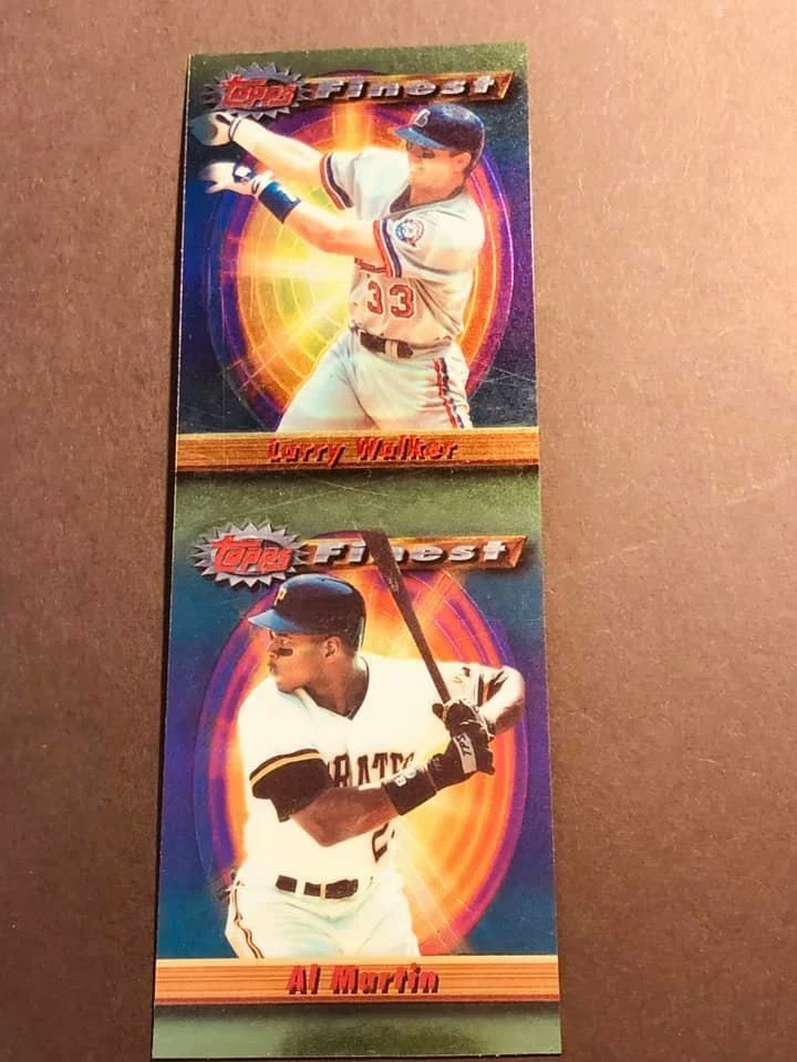 1994 Topps Finest UNCUT STRIP PROOF Larry Walker Al Martin