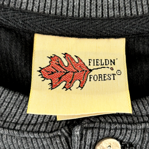 Field N Forest Henley Pullover Mens L Gray Ribbed Stretch Knit Long Sleeve - Picture 2 of 6