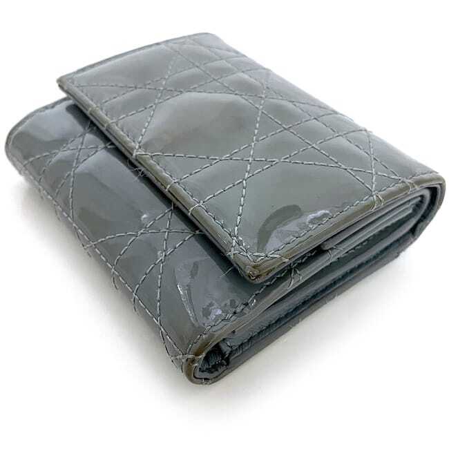Lady Dior ウォレット 三つ折財布 グレー Christian Dior tri-fold wallet ec-23021 Gray Lady Dior Cannage