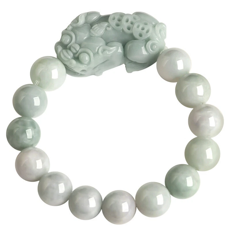 Pulsera PI Xiu Natural Genuina Verde Claro Jadeíta Estilo China Foto 4 de 4