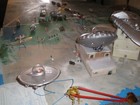 War Of The Worlds UFO Attack Playset, Assembled, "Custom Alien War Machines"