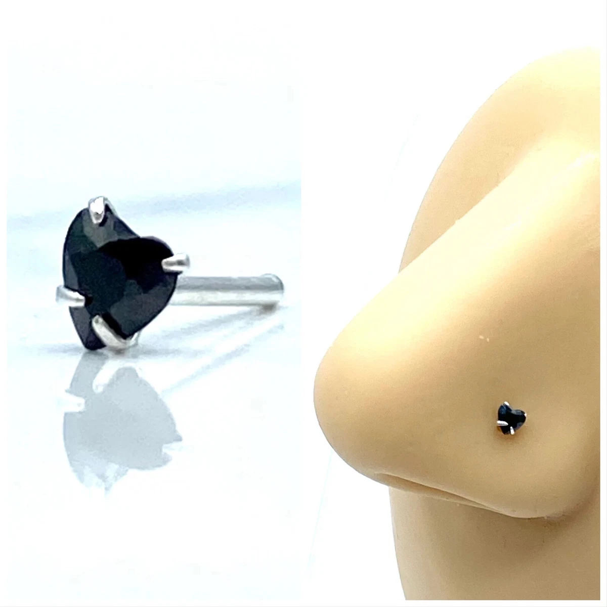 Diamond heart deals nose stud