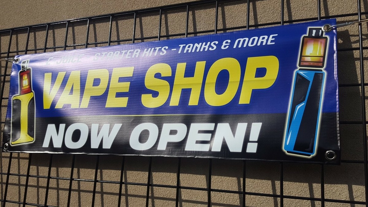 VAPE SHOP Now Open Sign Banner Colorful Display Indoor Outdoor Vinyl Hang  Poster