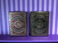 TWO High Victorian Theory II Red & Gold Sealed & Green and Gold Premium CARDS