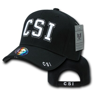 Black Crime Scene Investigation CSI Investigator Adjustable Baseball Cap Hat 