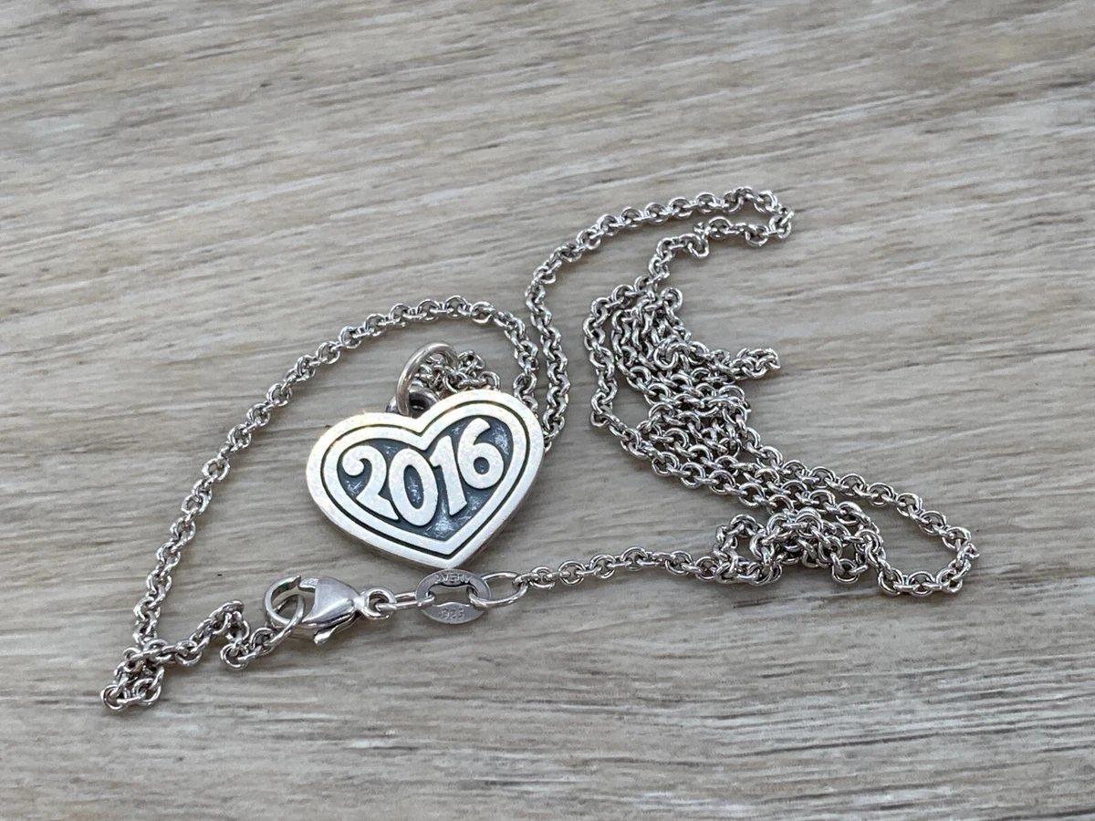 James Avery 2016 Heart Charm Pendant Sterling Silver Necklace