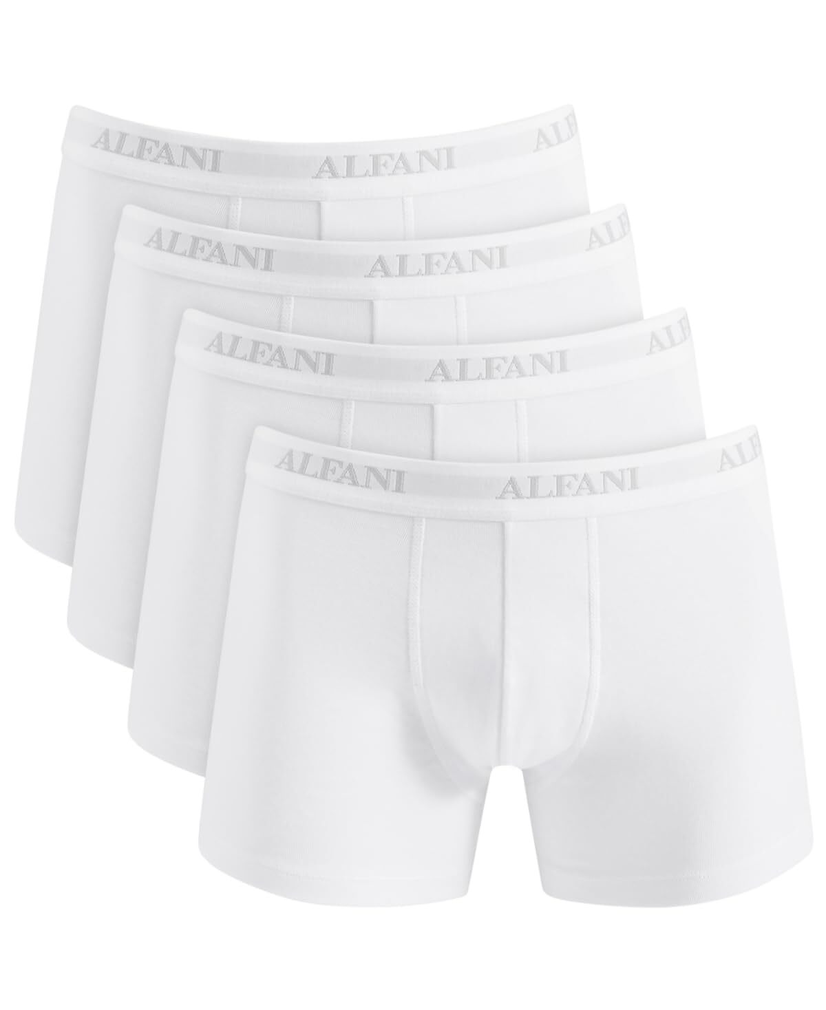 Alfani Mens 4 Pack Regular fit Trunks Underwear Small White Solid 6590₽