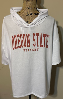 NWT Mens Gameday Oregon State Beavers Short Sleeve Tee Hoodie White Sz L E13