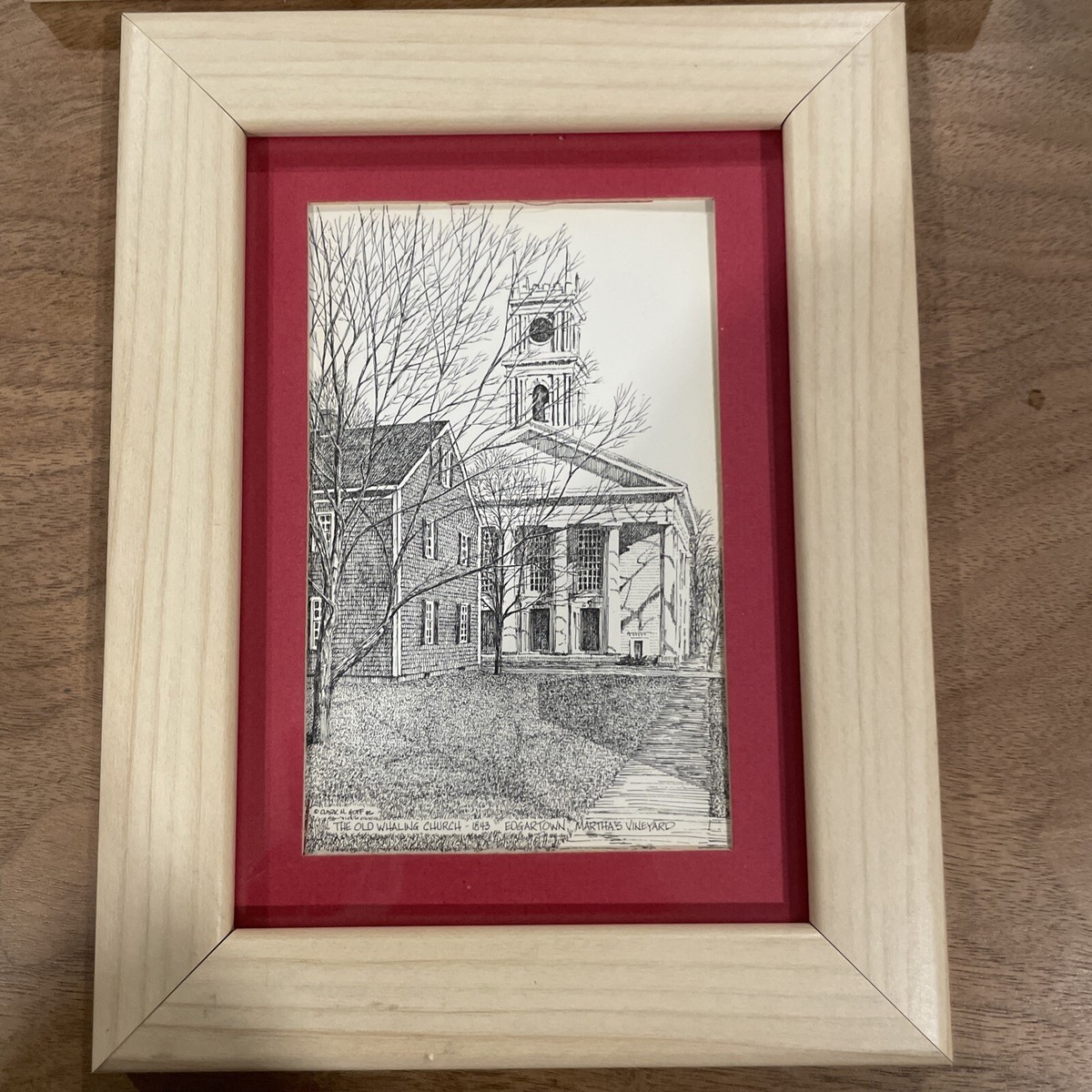 Clark M Goff Set of 2 Pen Ink Art Drawing Prints Martha's Vineyard