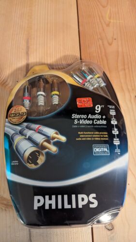 PHILIPS  6ft AUDIO & S VIDEO CABLE 24K CONNECTORS  NIP!!! - Picture 1 of 3