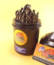 Drill Hog® 29 Pc Drill Bit Set Drills Index HI-Molybdenum M7 Lifetime Warranty 