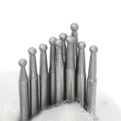 10Pcs Diamond Grinding Bits Spherical 1-2mm Round Ball Head Fine Tools for Stone
