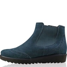 Stivaletti Chelsea con cerniera Ara 41543 camoscio blu SCONTO