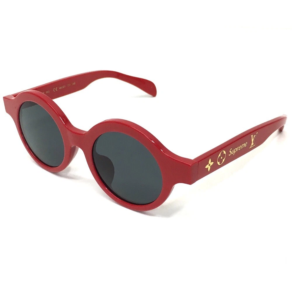 Lunettes de soleil LOUIS VUITTON x Supreme Z0989 17aw RONDES (ROUGE) plastique rouge