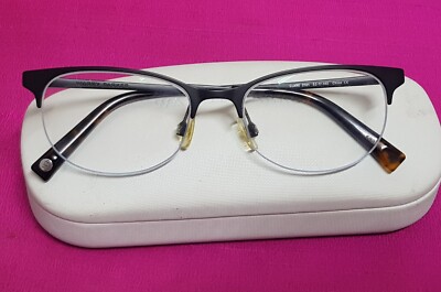 WARBY PARKER CLARE 2101 BRILLENGESTELL SCHWARZ EYEGLASSES METALL HALBRANDLOSE...