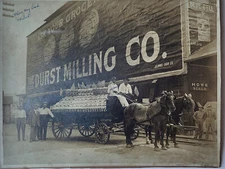 LARGE PHOTOGRAPH DURST MILLING CO DAYTON OH STORE HORSE DRAWN DELIVERY WAGON **