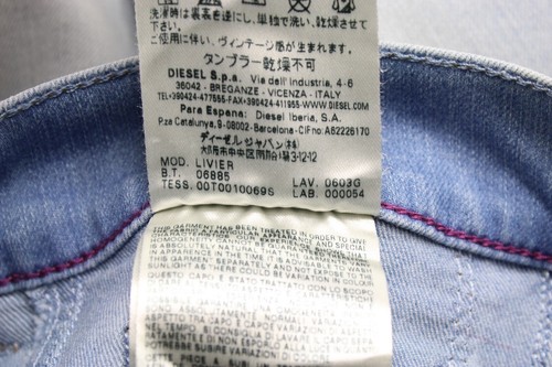 Pantalones de mezclilla elásticos DIESEL Livier súper ajustados cintura baja 0603G para mujer W29 cremallera - Imagen 10 de 14