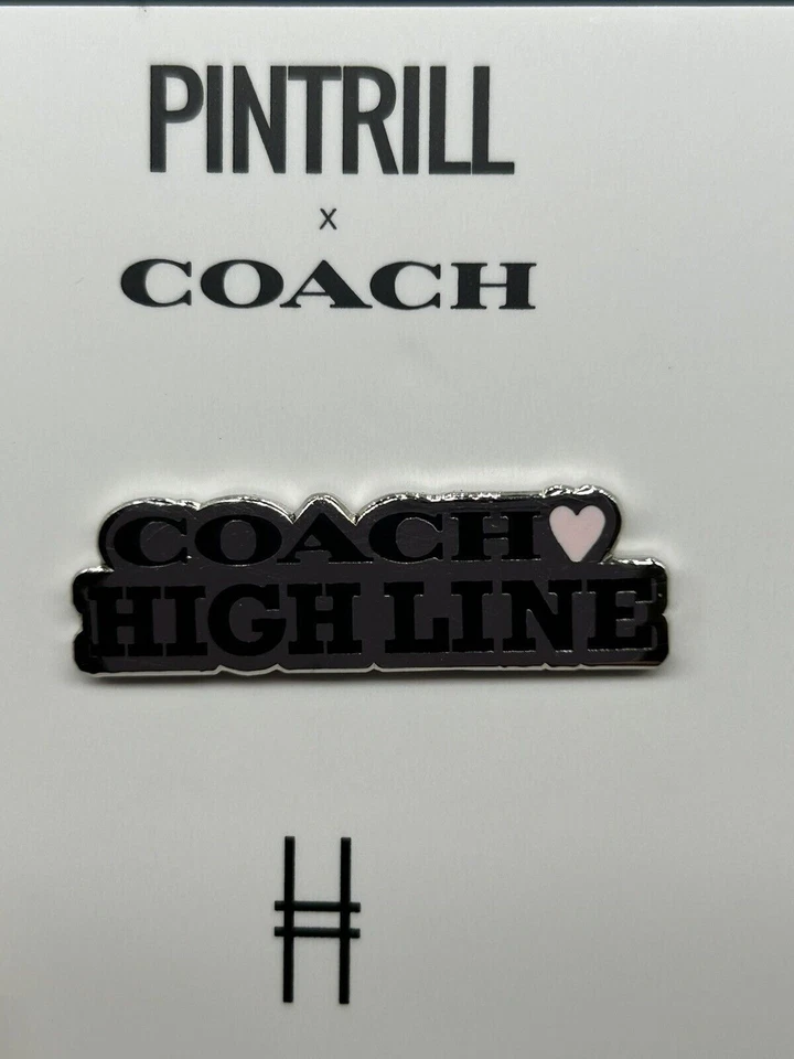 Coach Pintrill Coach High Line Pin NEW Silver Tone Pink Heart Enamel - Image 3 of 4