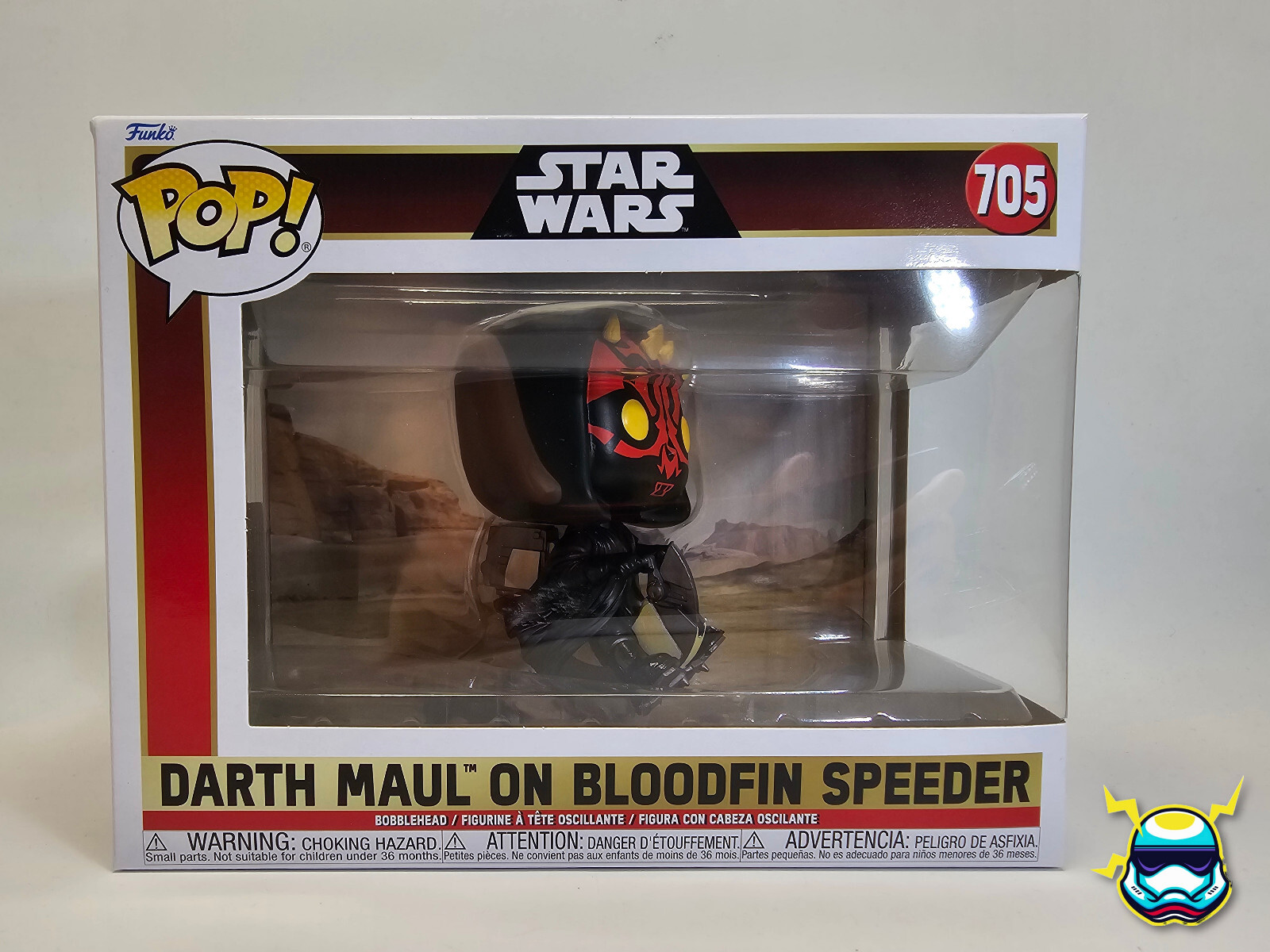 Funko Pop Star Wars DARTH MAUL ON BLOODFIN SPEEDER #705 Bobble Figure Protector