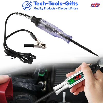 6-24VDC Digital Circuit LCD Display Test Light Auto LKW Spannung Sonde schwarzes Kabel