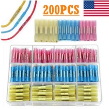 200PCS Heat Shrink Butt Wire Splice Connectors Seal Crimp Terminals 22-10AWG USA