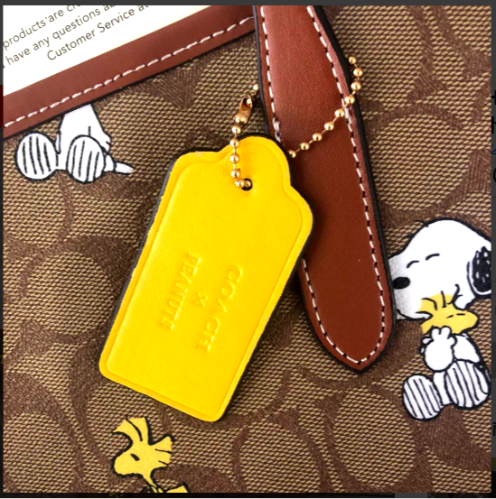 新品COACH CF166 トートバッグ Coach CF166 City Tote Bag Signature Coated Canvas Snoopy