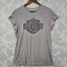 Harley-Davidson Wounded Warrior Project Tee Women's XL USA Made Cotton Gray