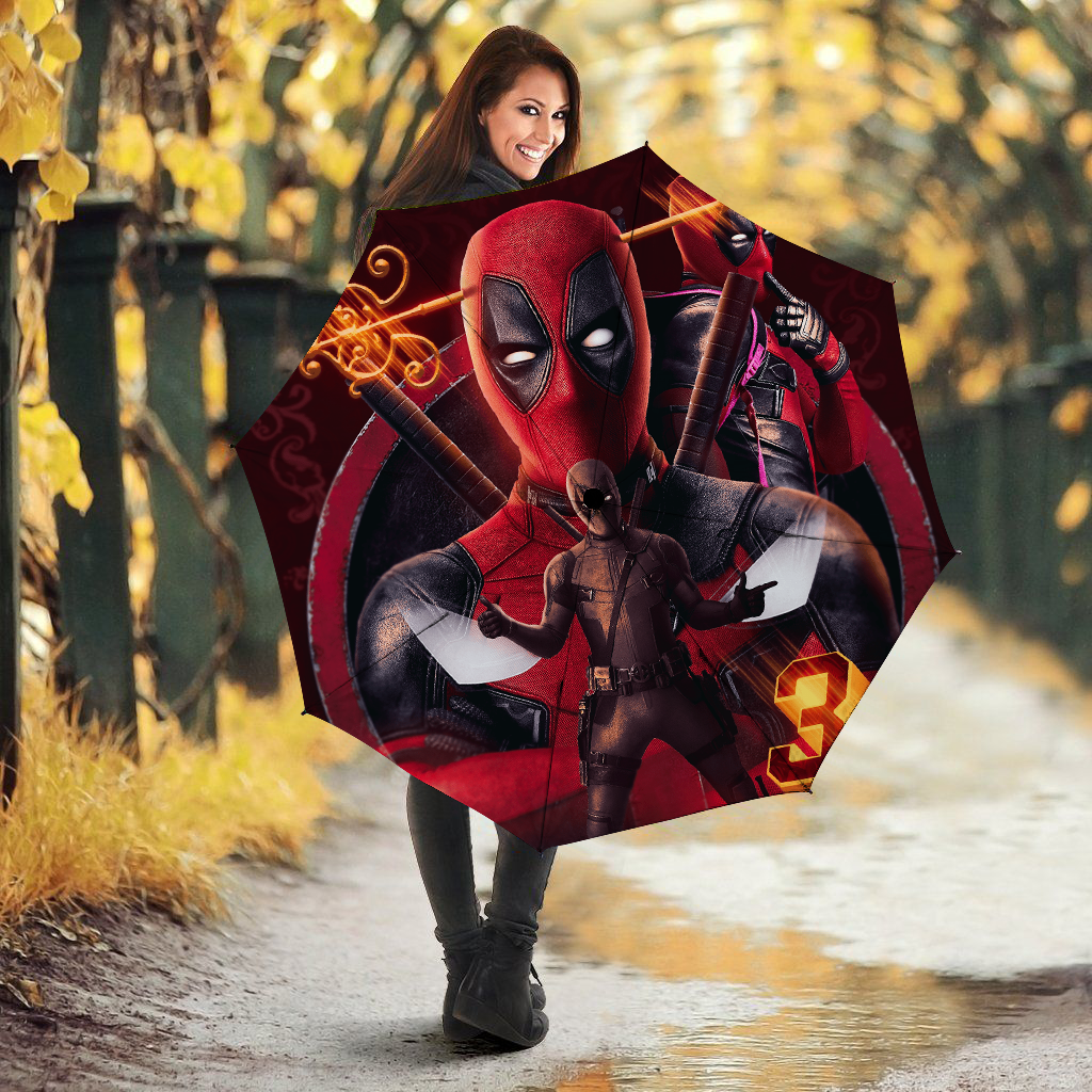 Deadpool Automatic Umbrella Portable Foldable Umbrella Anti-UV Sunshade Gifts #A