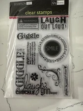 Hampton Art Kelly Panacci Clear Stamps "Giggle" SC0376 Scrapbooking Crafts Art