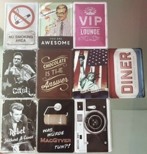 Blechpostkarte*Metal Card*Nostalgic-art*Metallschild*Postkarten*Postcard*Schrift