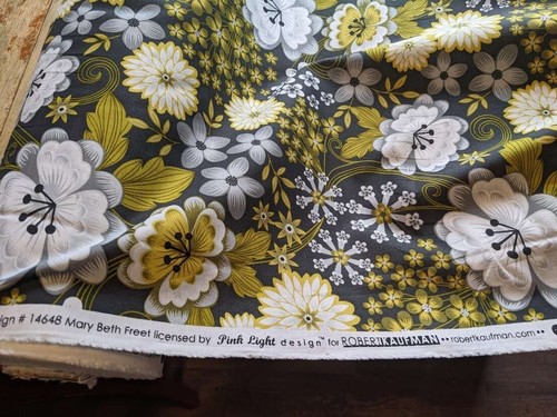 Robert Kaufman savannah gray quilting 100% cotton fabric floral by the yd - Picture 4 of 6