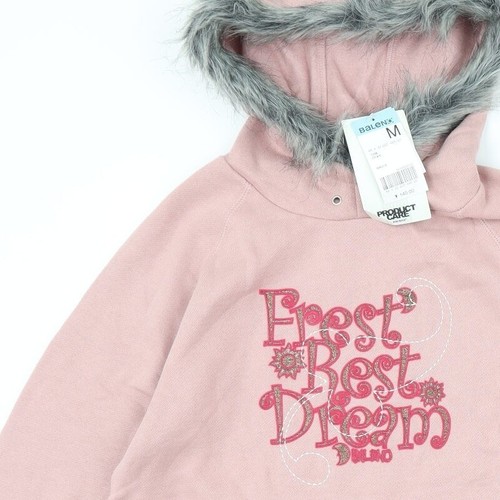 Belino Womens Pink Cotton Blend Hoodie Size M - slogan - Picture 8 of 12