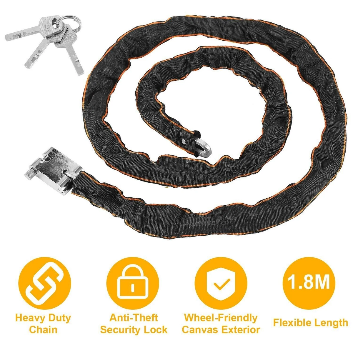 Heavy duty chain lock for bike 2025