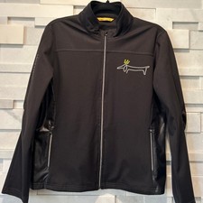 Louis Castel Women Long Sleeve Full Zip Logo Black Windbreaker Golf Jacket M