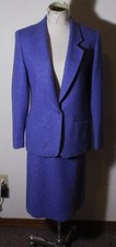 PENDLETON Blue Violet Wool 2 Pc Skirt Jacket Outfit Suit Size 10