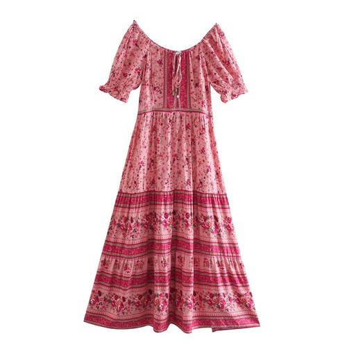 Vestido bohemio estampado floral manga corta - Imagen 11 de 21