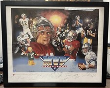 Super Bowl MVPs Signed Framed 31X38 Lithographs Beckett 23 Autos